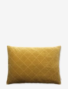Velvet quilt emb, cushion 50x70 cm - cushions - golden moss