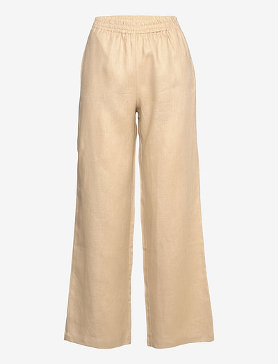 Trousers - spodnie szerokie - natural sand