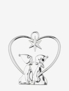 Hjärta med barn H 7 cm förgylld i silver H7 försilvrad - juldekorationer - silver plated