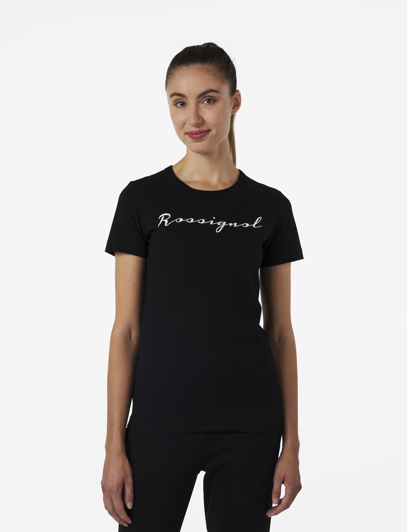 ROSSIGNOL W Logo Rossi Tee, L, Black, Sports Overdele & T-shirts > Sport T-shirts, Dame