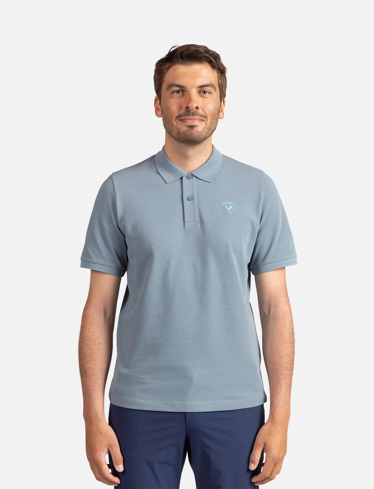 ROSSIGNOL Traye Polo, L, Blue, Sport Polos > Sport Short-sleeved Polos, Herre