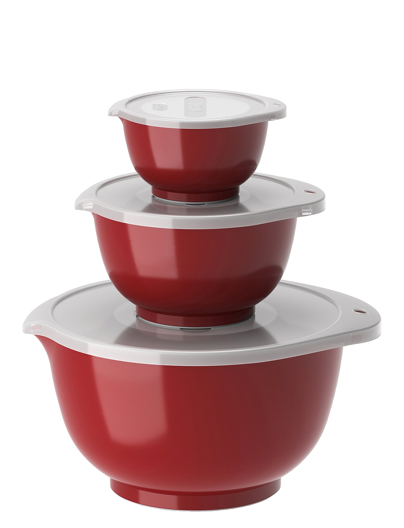 Røreskålesæt 6 Dele New Margrethe Home Kitchen Baking Accessories Mixing Bowls Red Rosti