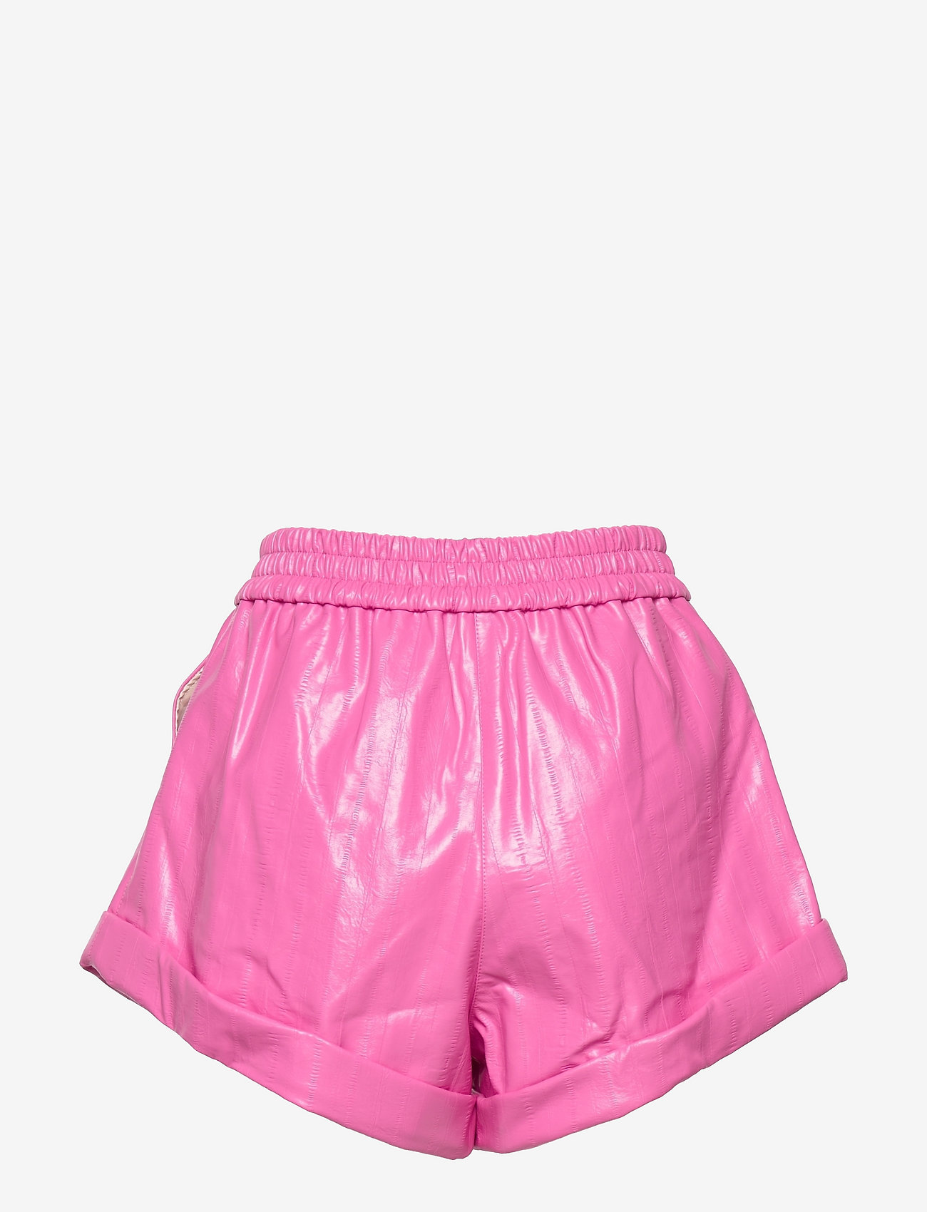 hot pink leather shorts