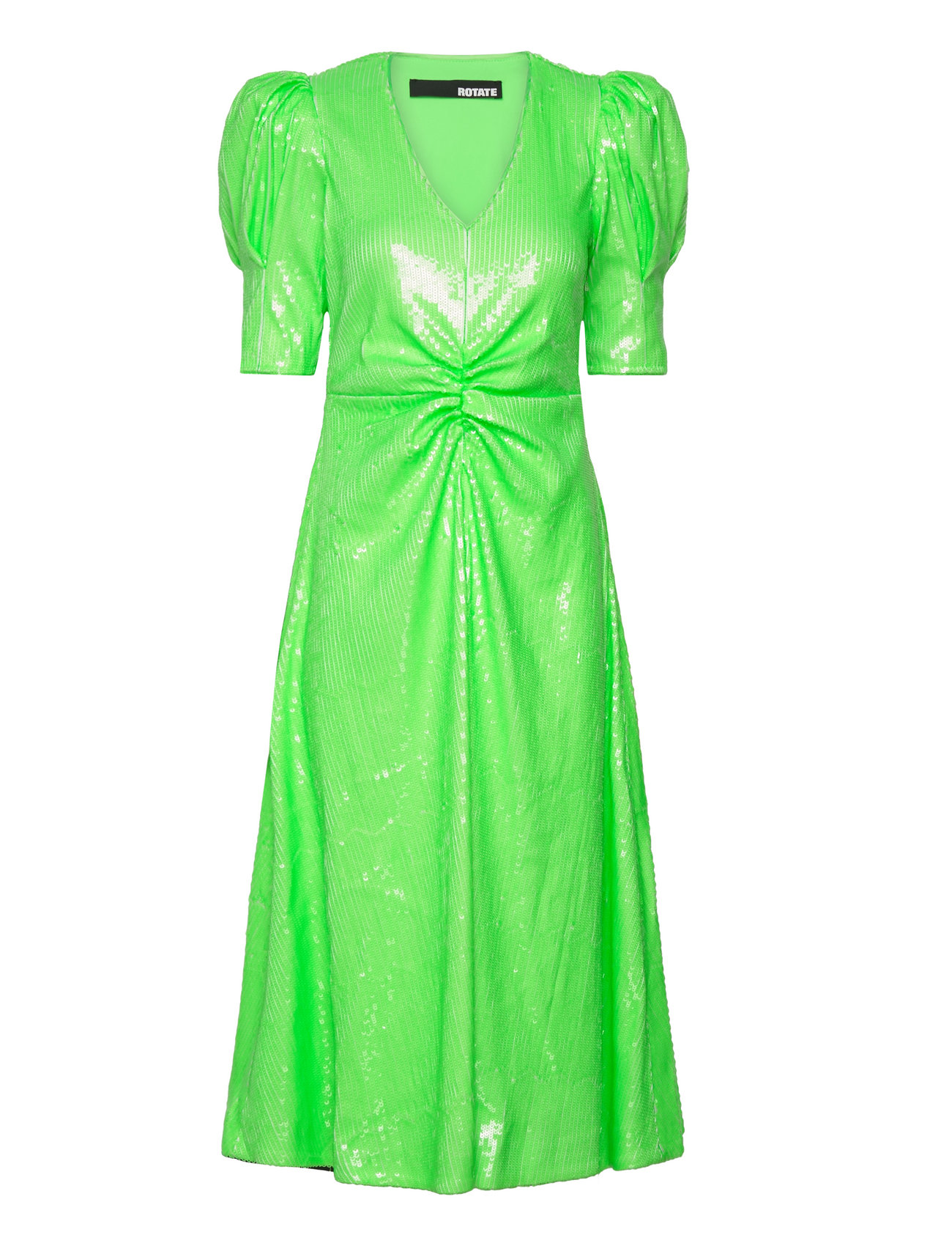 Sequins Maxi V-Neck Dress Knælang Kjole Green ROTATE Birger Christensen