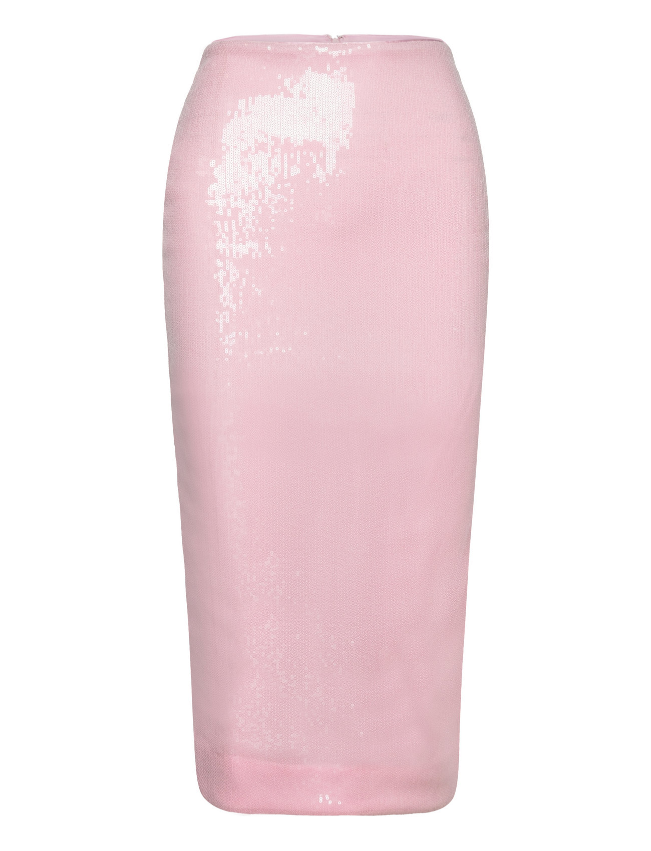 Pink vinyl midi outlet skirt