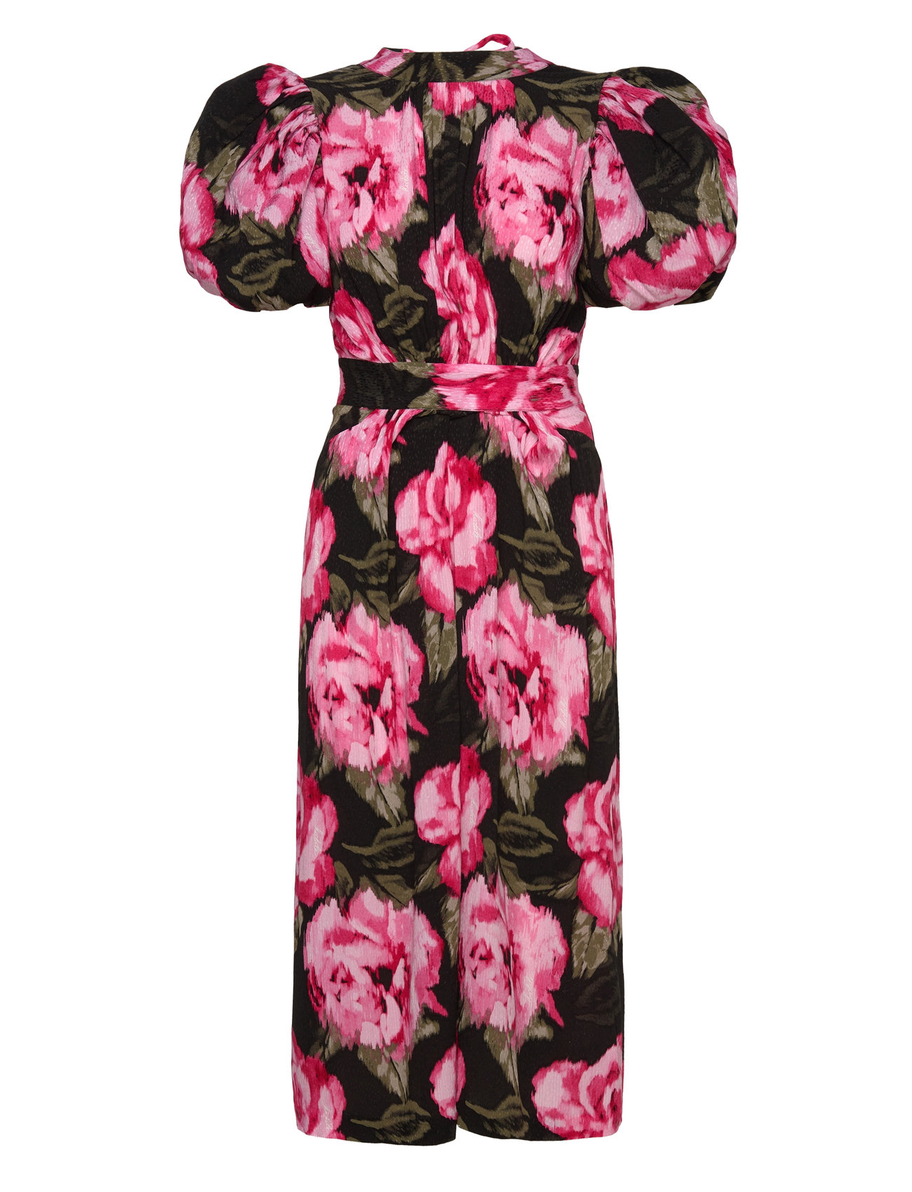 ROTATE Birger Christensen Jacquard Bell Maxi Dress Rosa