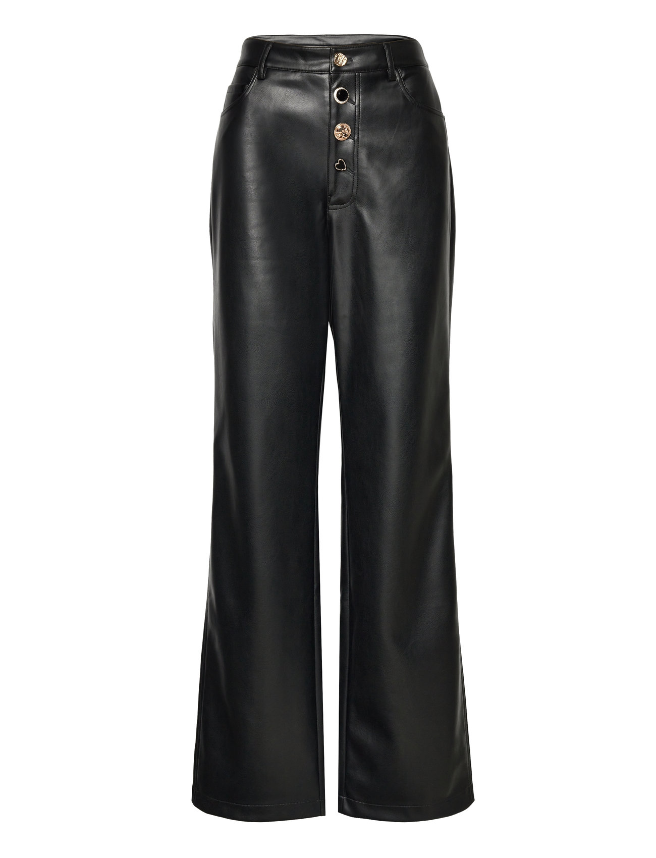 Embellished Button Pants Designers Trousers Leather Leggings-Bukser Black ROTATE Birger Christensen