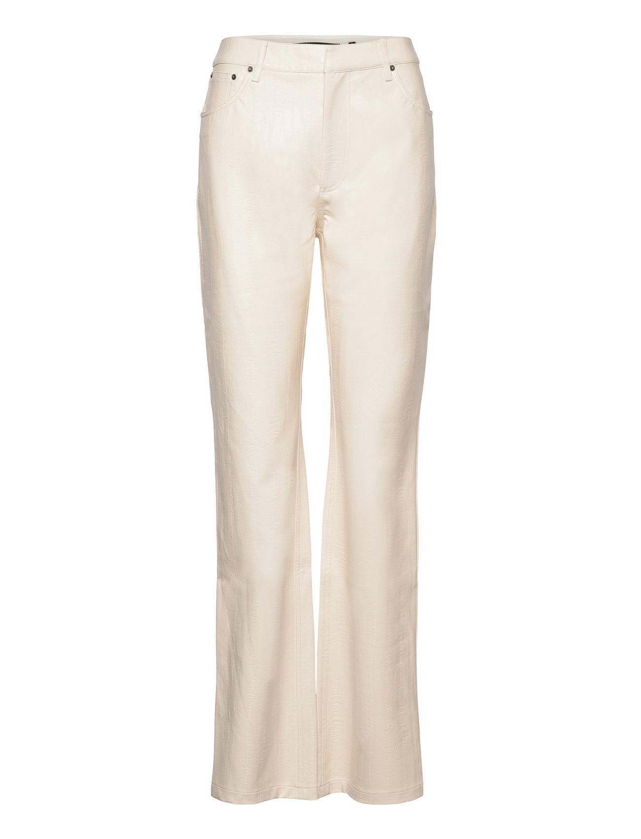 ROTATE Birger Christensen Textured Straight Pants Kräm