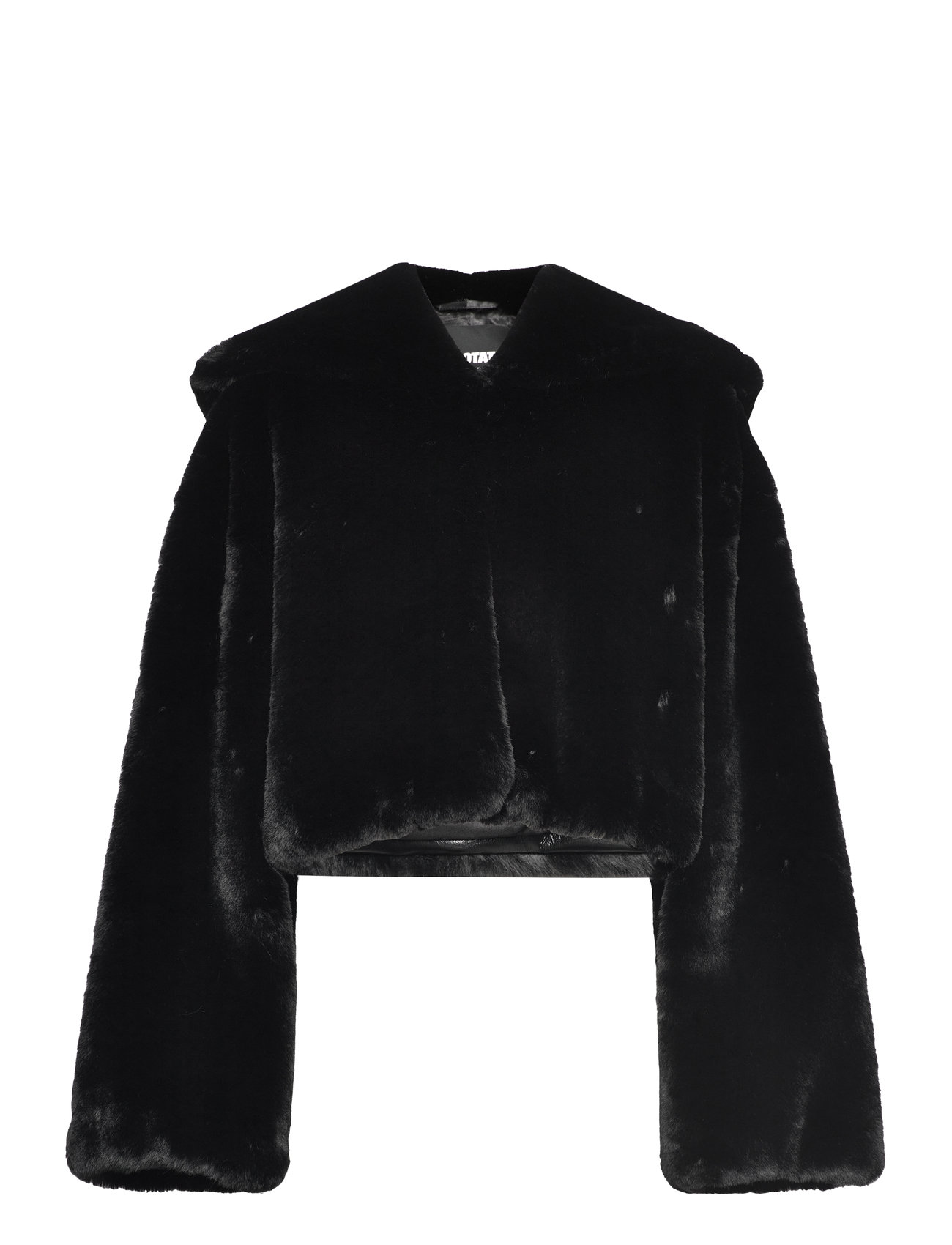 Fluffy Hooded Jacket Designers Faux Fur Black ROTATE Birger Christensen