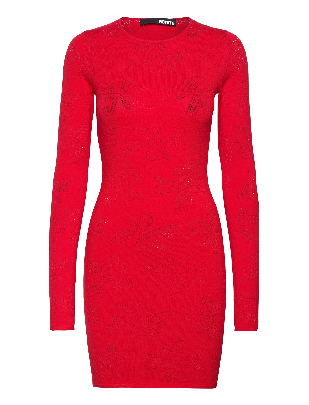 Pointelle Knit Mini Dress Kort Kjole Red ROTATE Birger Christensen