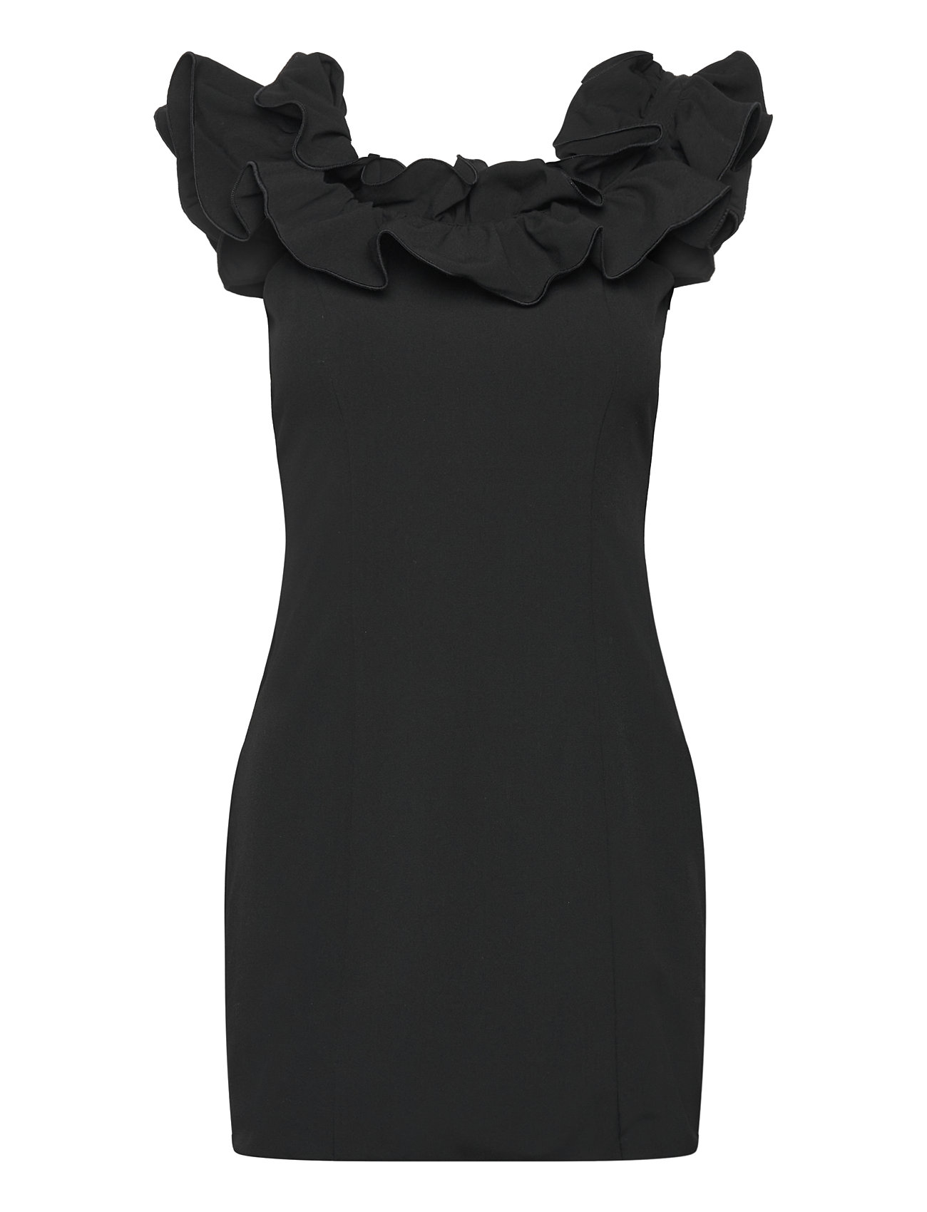 ROTATE Birger Christensen Mini Ruffle Dress Svart