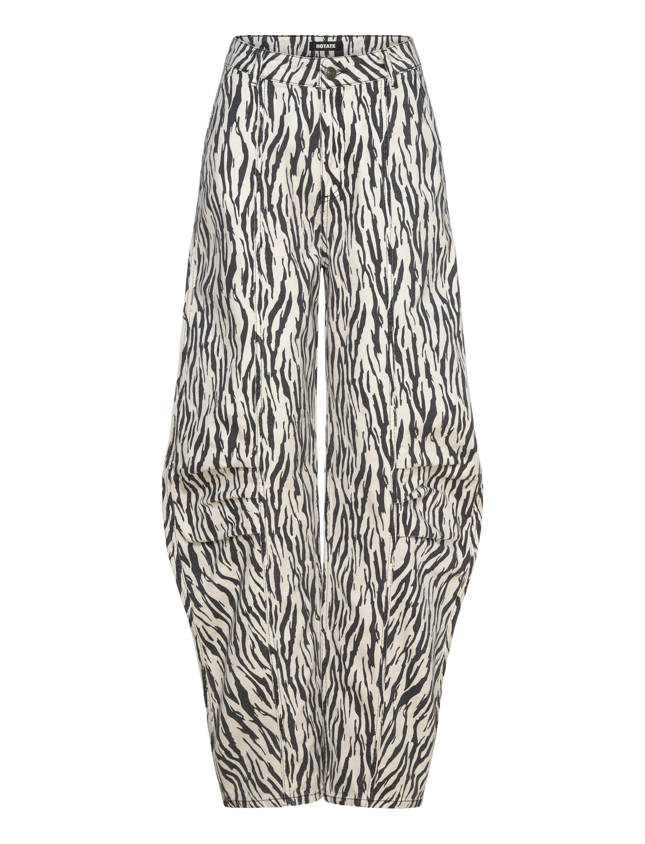 ROTATE Birger Christensen Printed Twill Cargo Pants, 38, Multi/patterned, Jeans > Barrel Jeans, Dame