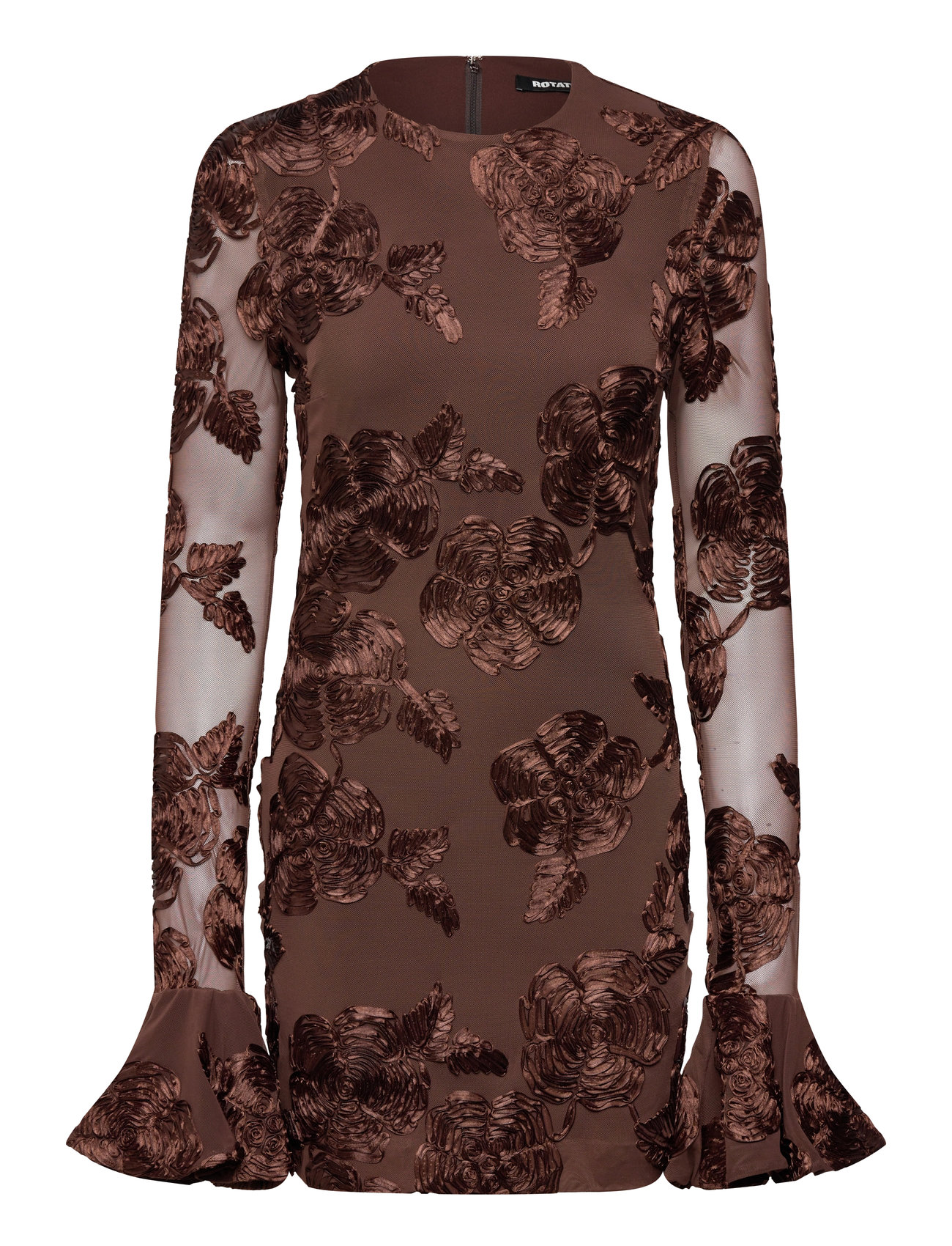 ROTATE BIRGER CHRISTENSEN Flower Mesh Mini Kleid Braun - 40 - Damen