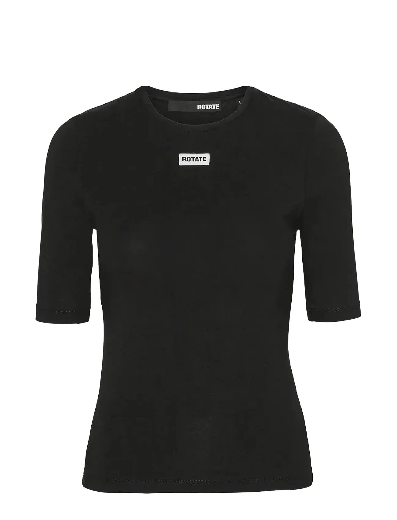 ROTATE Birger Christensen Short Sleeve T-Shirt, M, Black, T-Shirts & Toppe > Kortærmede, Dame