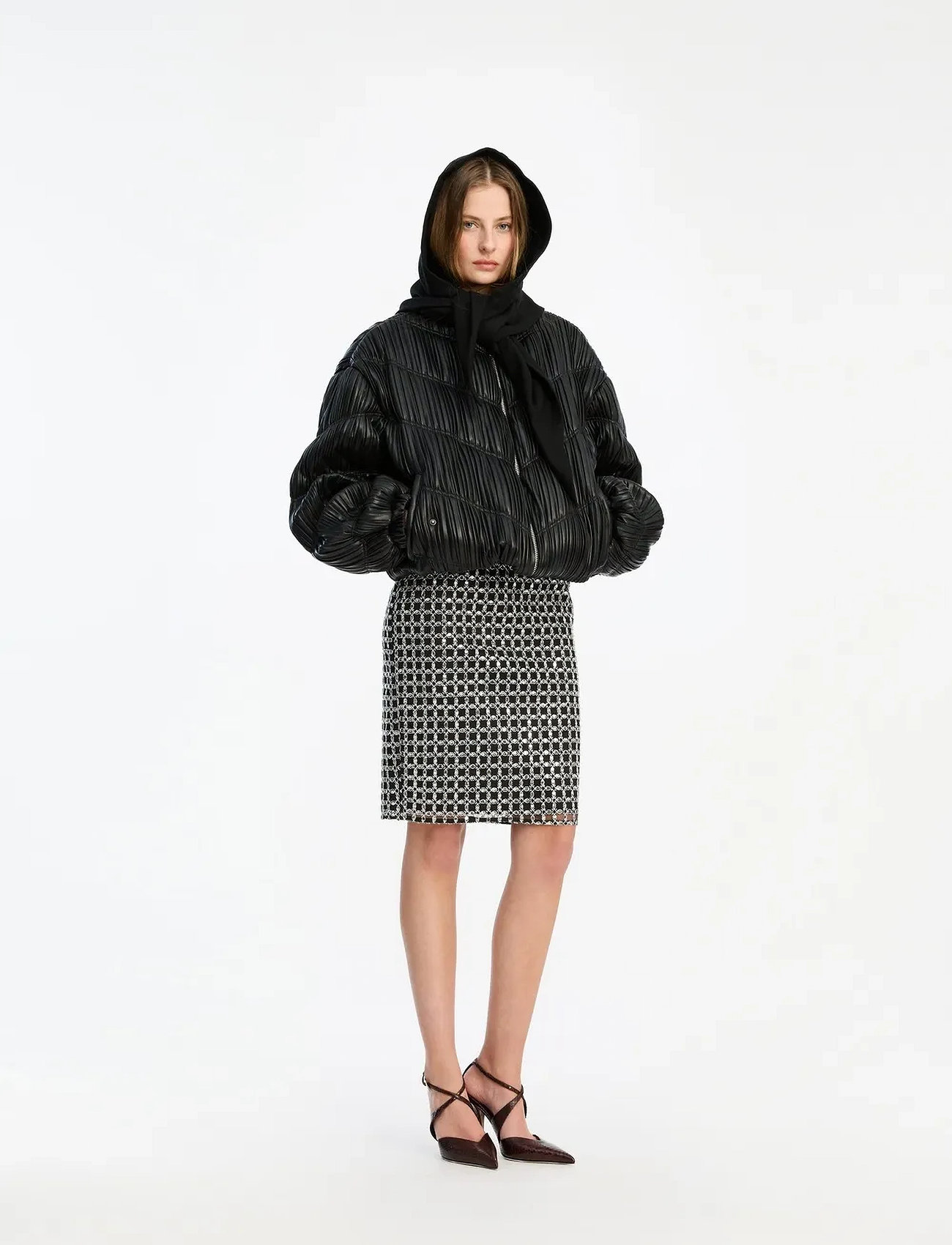 ROTATE Birger Christensen Pleated Bomber Jacket - 510 €. Buy