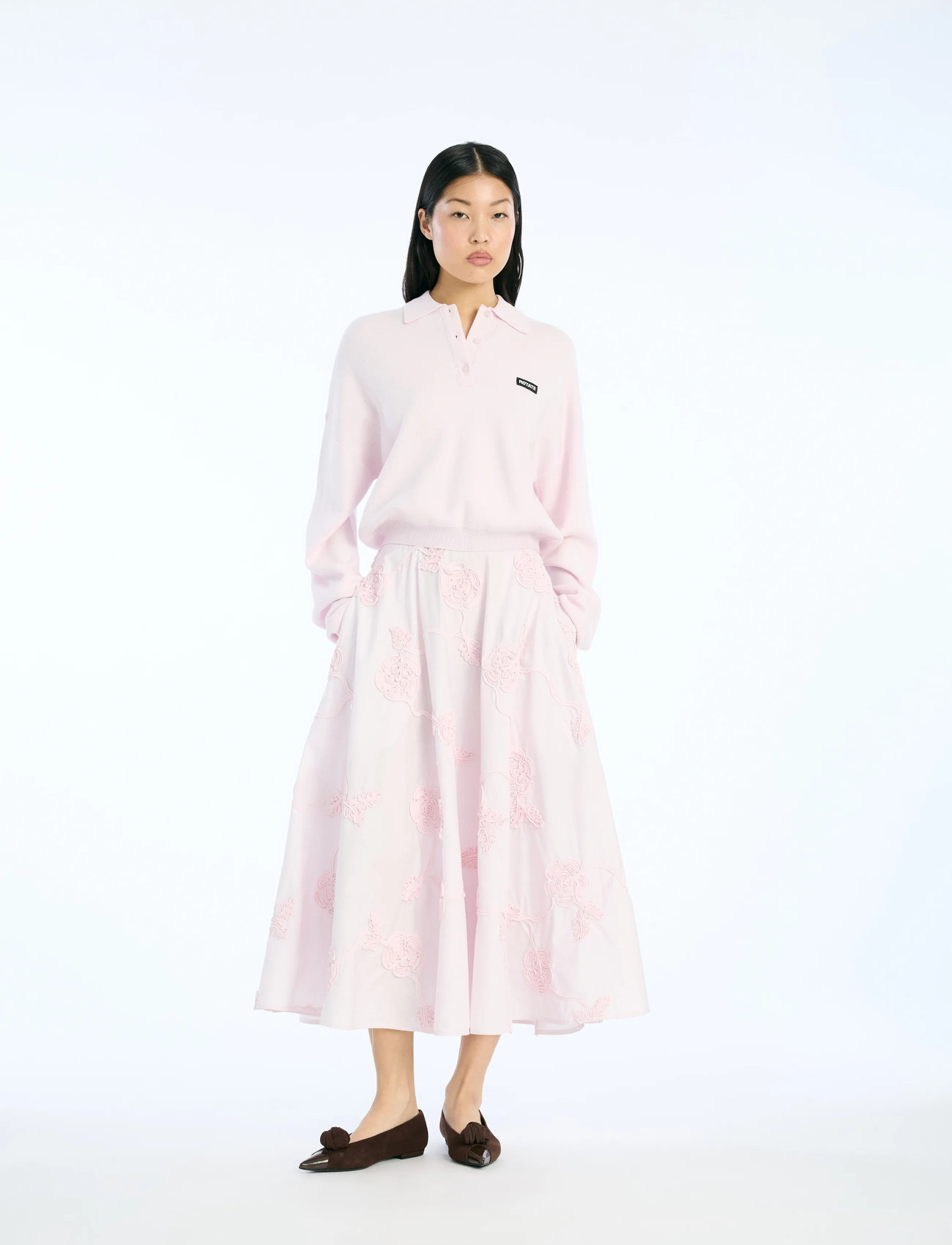 ROTATE Birger Christensen Flower Maxi Skirt, 42, Röcke, Rosa - Frauen