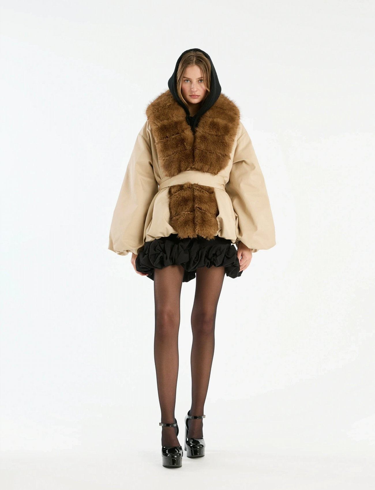 ROTATE Birger Christensen Faux Fur Collar Jacket ROTATE Birger Christensen Faux Fur Collar Jacket