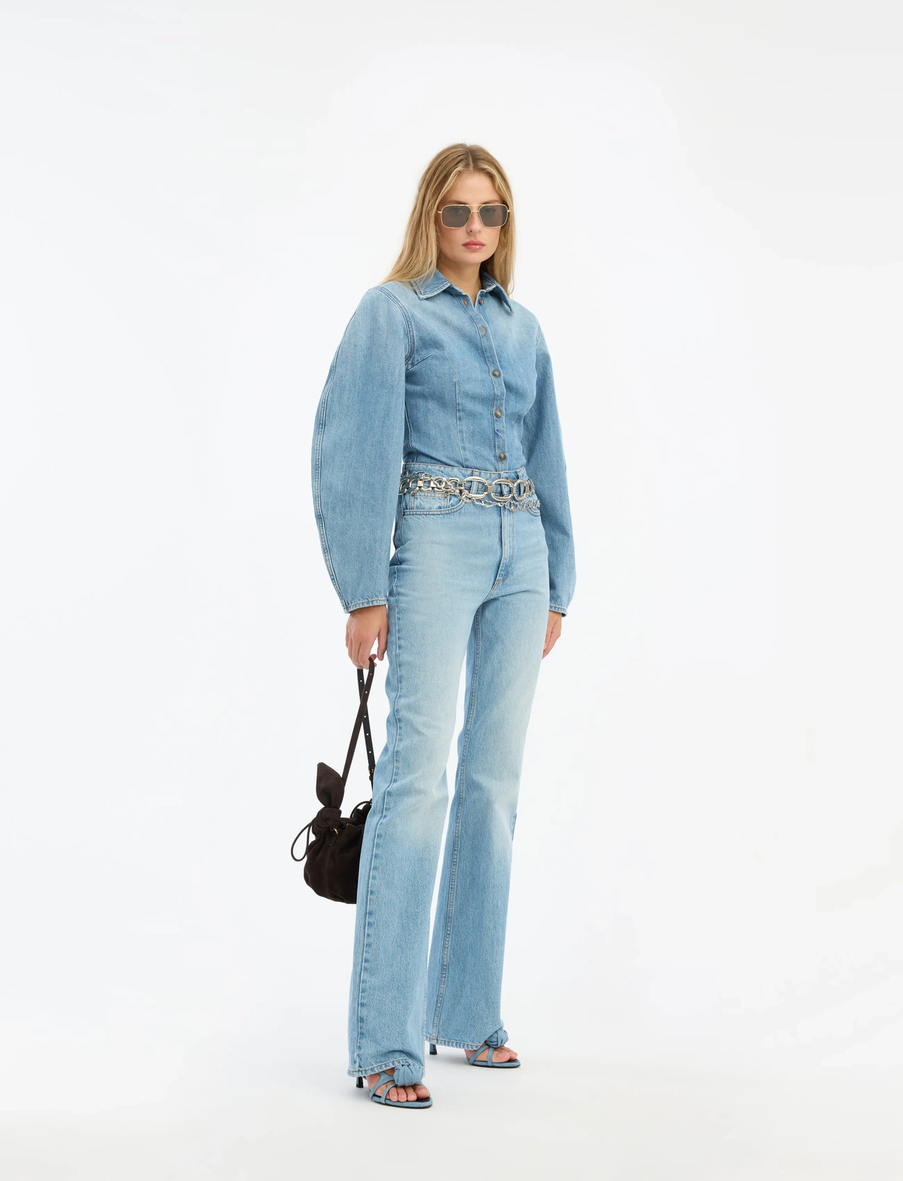 ROTATE Birger Christensen Slim Bootcut Jeans, 32, Blue, Jeans > Smalle, Dame