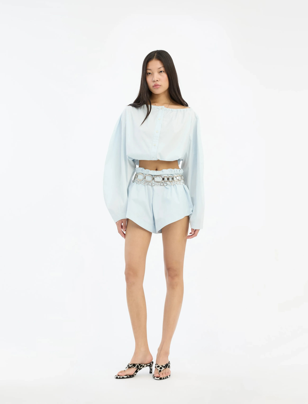 ROTATE Birger Christensen Drawstring Shorts, 42, Blue, Shorts > Afslappede Shorts, Dame