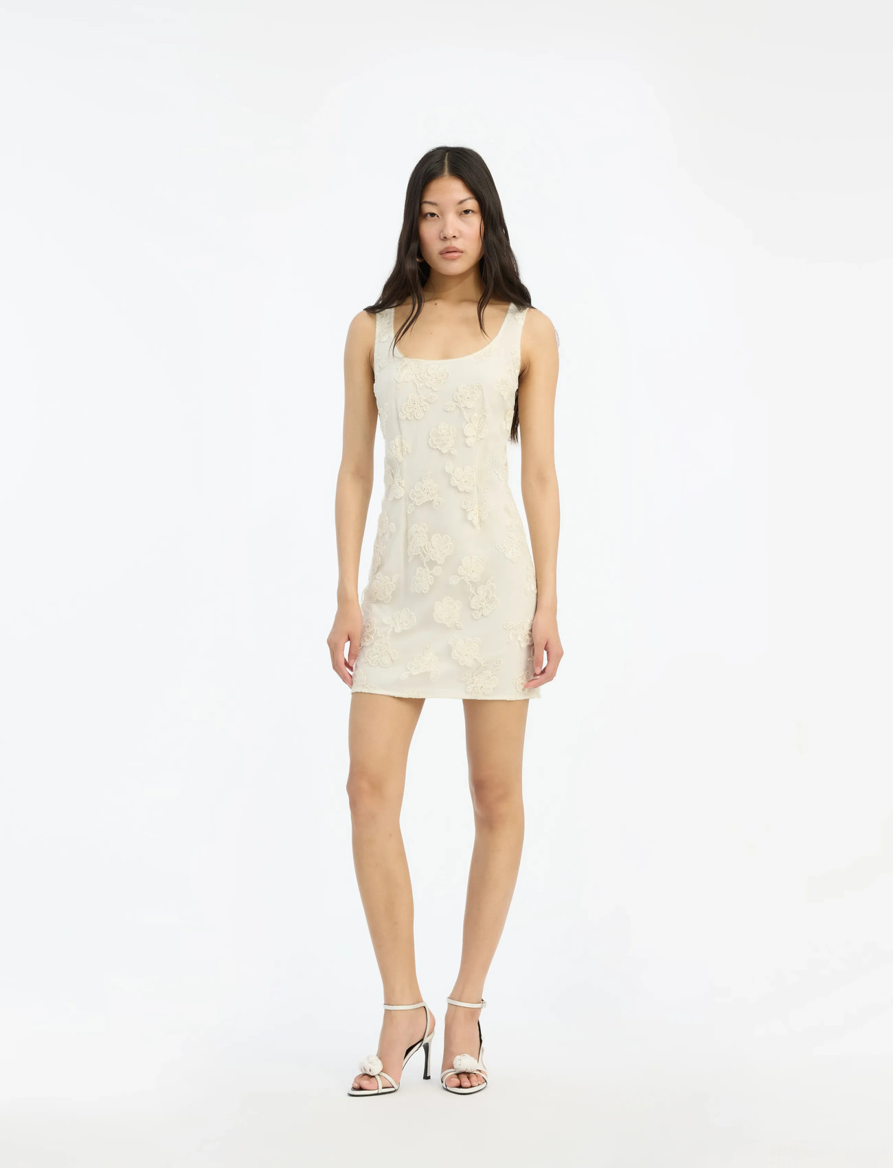 ROTATE Birger Christensen Beaded Mini Dress, 36, Cream, Designere > Korte Kjoler, Dame