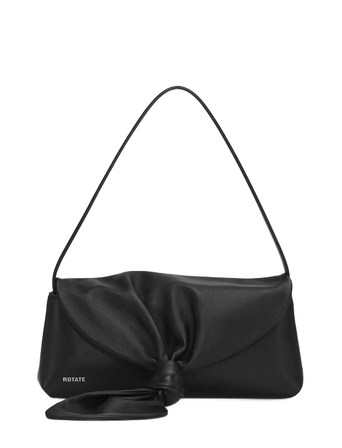 ROTATE Birger Christensen Leather Knot Scarf Bag, One Size, Black, Designere > Små Skuldertasker-Crossbody-Tasker, Dame