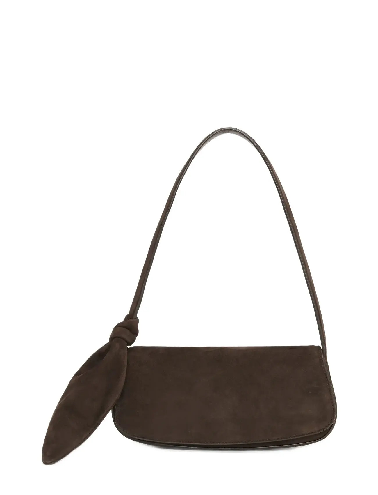 ROTATE Birger Christensen Suede Knot Strap Bag, One Size, Brown, Designere > Små Skuldertasker-Crossbody-Tasker, Dame