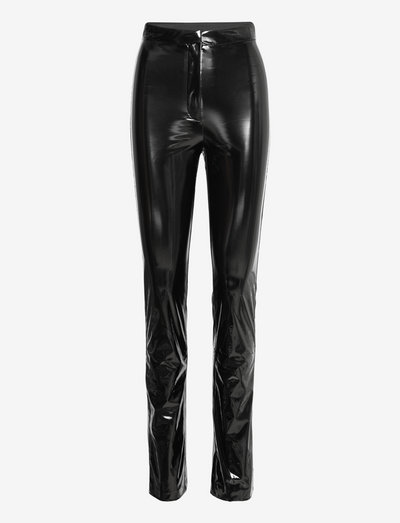 Patent Coated Pants - slim-fit broeken - black