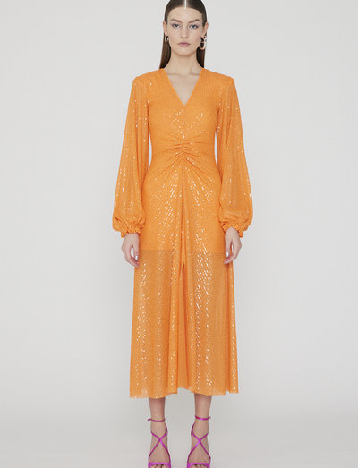 Dress  Sequins - paljettimekot - orange pop