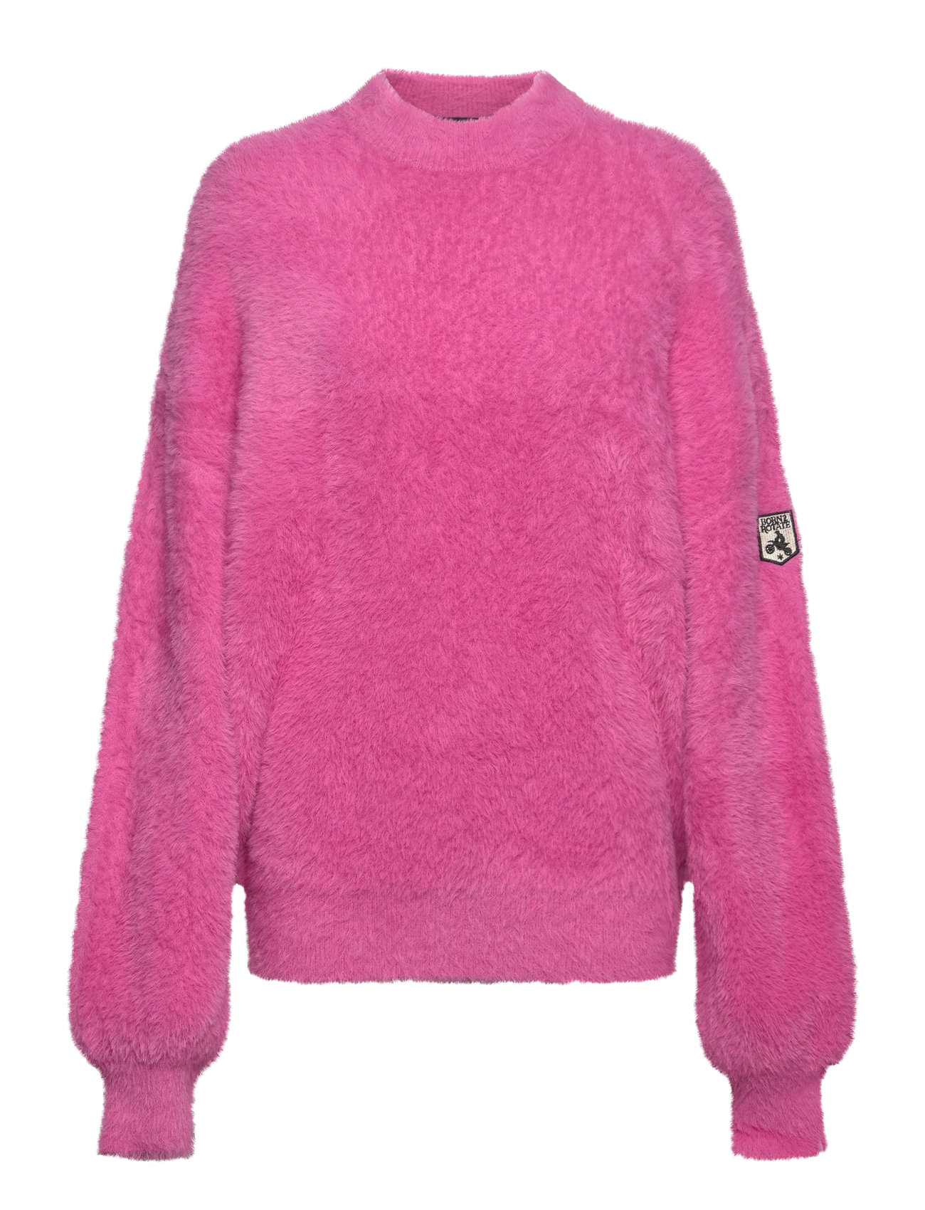 Printed Fluffy Knit Shirt Designers Knitwear Jumpers Pink ROTATE Birger Christensen