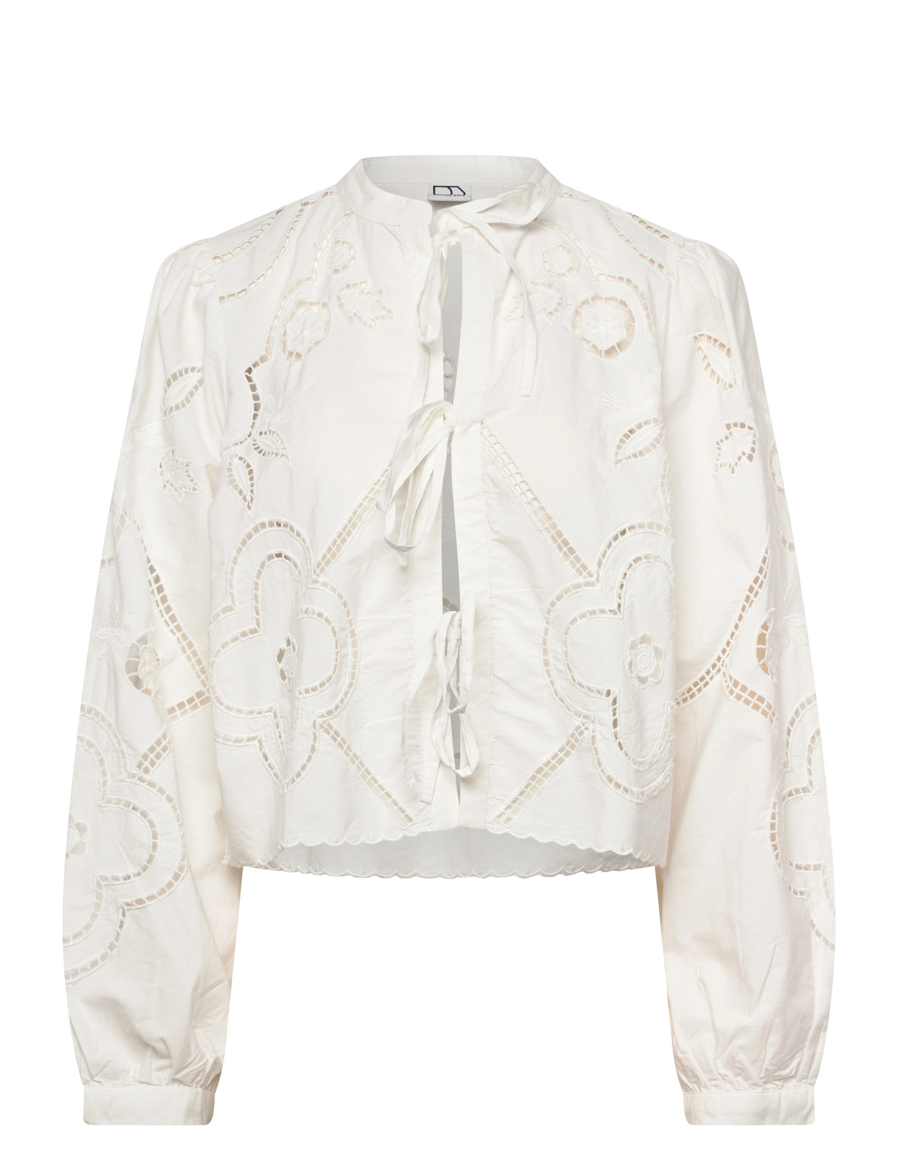 ROUGE EDIT Roucarin L/S O-Neck Top/Pf/1, 40, White, Skjorter > Langærmede, Dame