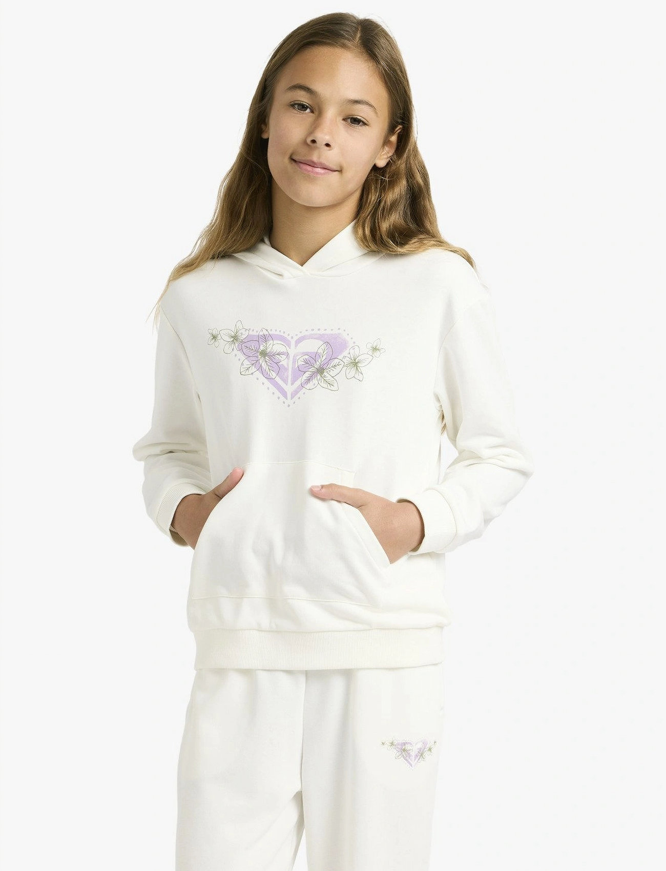 Roxy Surf Feeling Hoodie Terry, 116, Cream, Sweatshirts & Hættetrøjer > Hættetrøjer, Børn