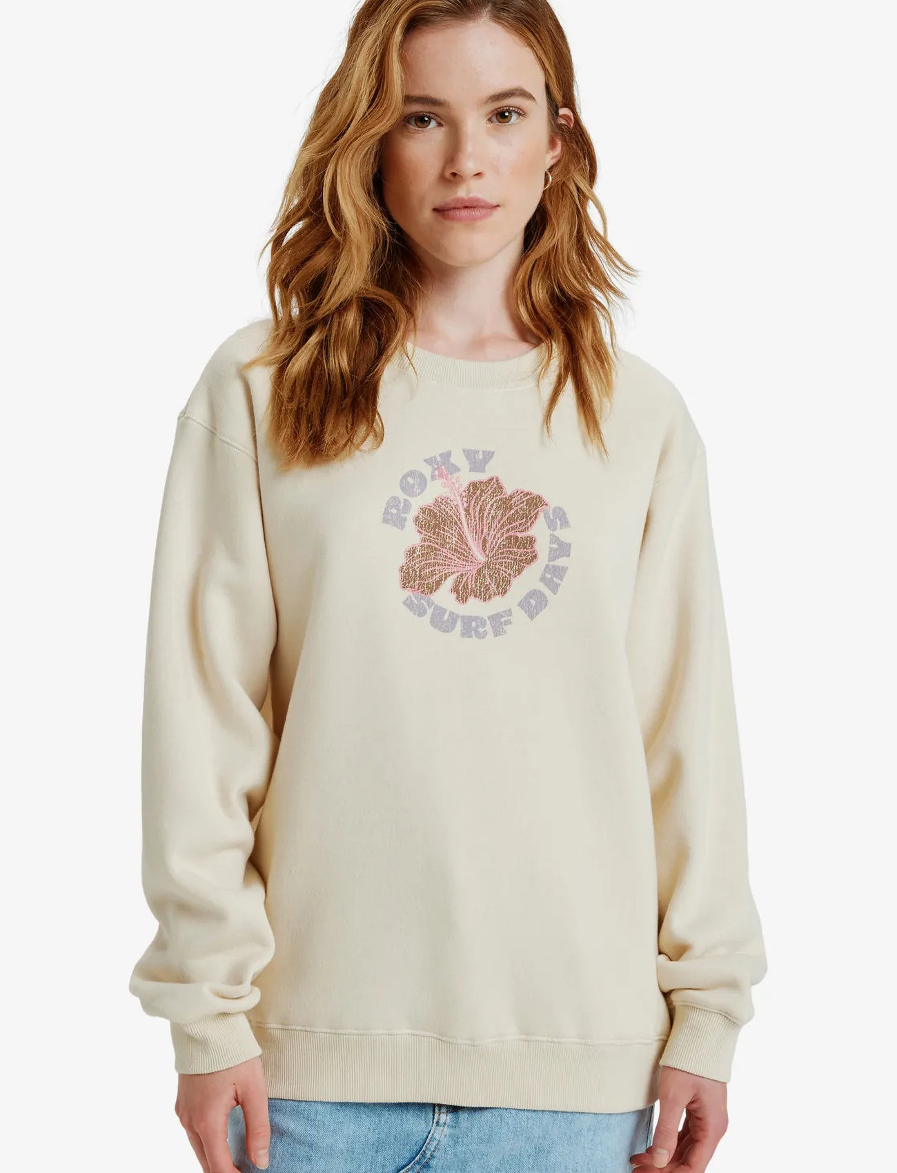 Roxy Surf Stoked Crew Brushed Vint, XL, Cream, Sweatshirts & Hættetrøjer > Sweatshirts, Dame