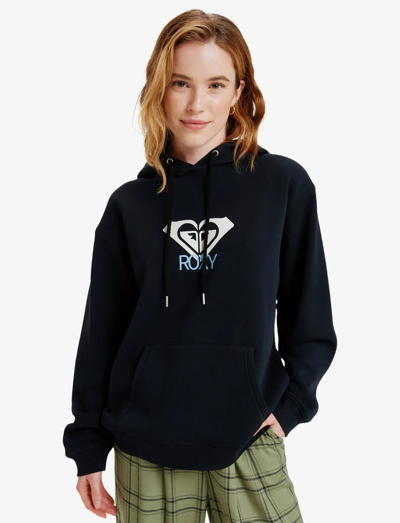 Roxy Surf Stoked Hoodie Brushed Art, L, Black, Sport Sweatshirts & Hoodies > Sport Hoodies, Dame