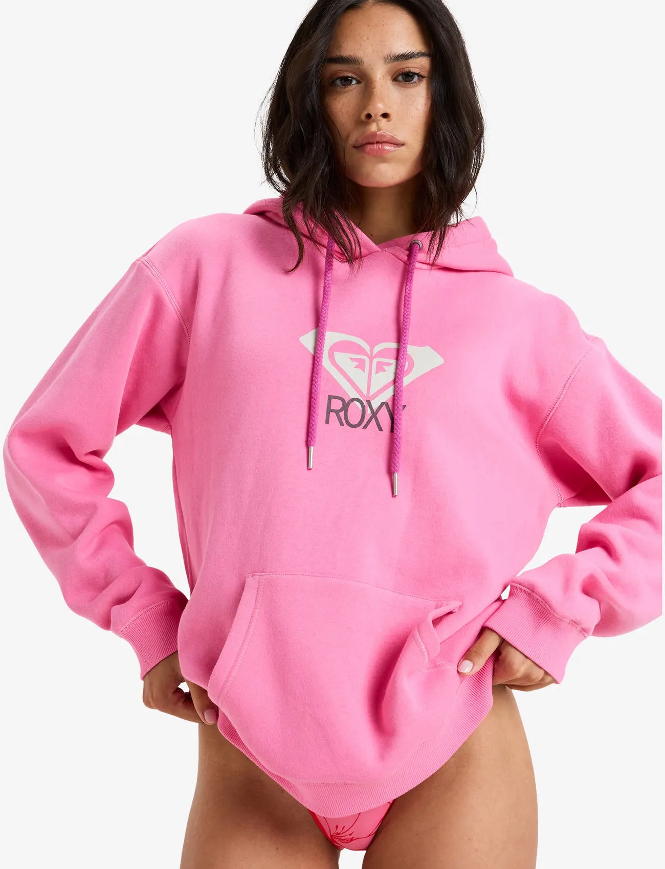 Roxy Surf Stoked Hoodie Brushed Art, XL, Pink, Sport Sweatshirts & Hoodies > Sport Hoodies, Dame