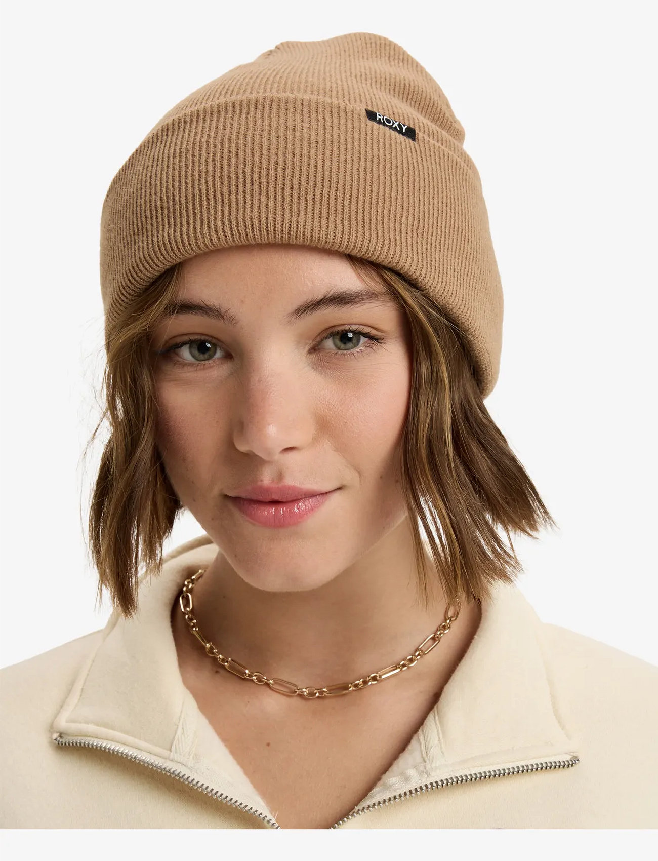 Roxy Tropical Snow Beanie, One Size, Beige, Sport Accessories > Sport Beanies, Dame