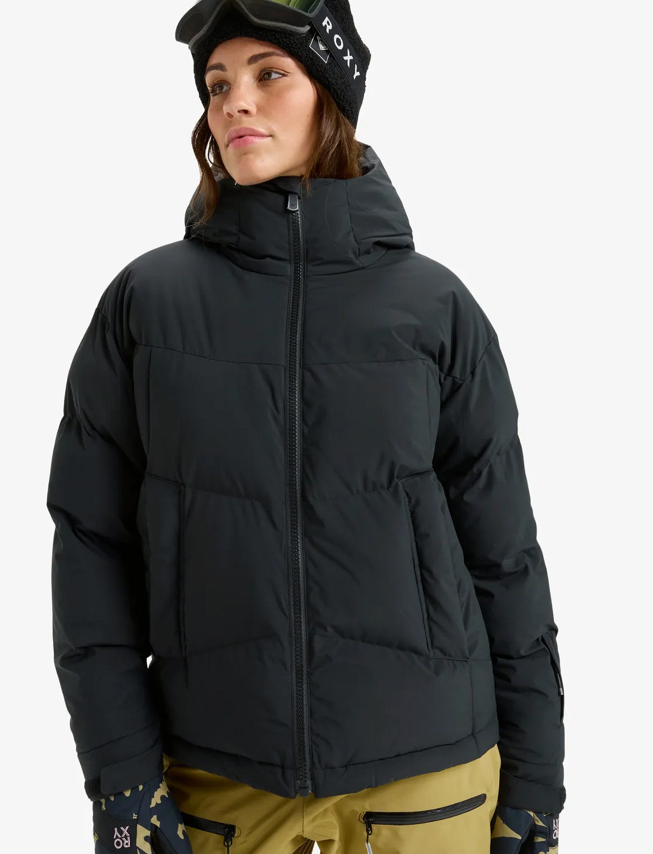 Roxy Alofted Puffy Jk, L, Black, Sport Jackets > Sport Ski Jackets, Dame