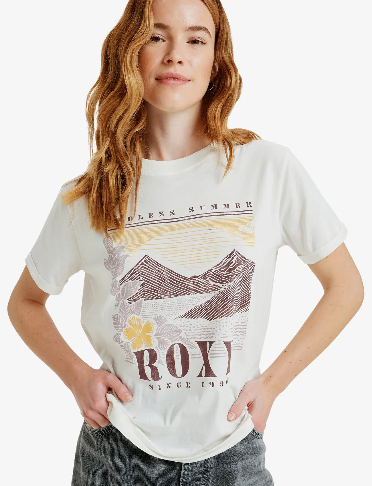 Roxy Oceanregular Poster, XL, Beige, Sports Overdele & T-shirts > Sport T-shirts, Dame