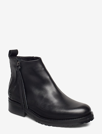Ave Zip Boot - flat ankle boots - black