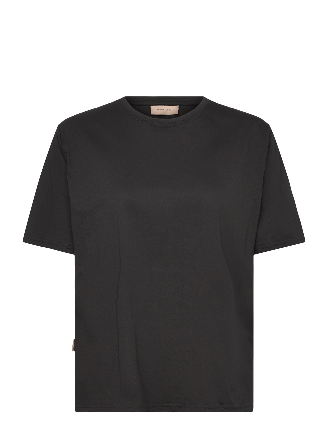 Rue de Tokyo Trish Light Cotton Jersey, S, Black, T-Shirts & Toppe > Kortærmede, Dame