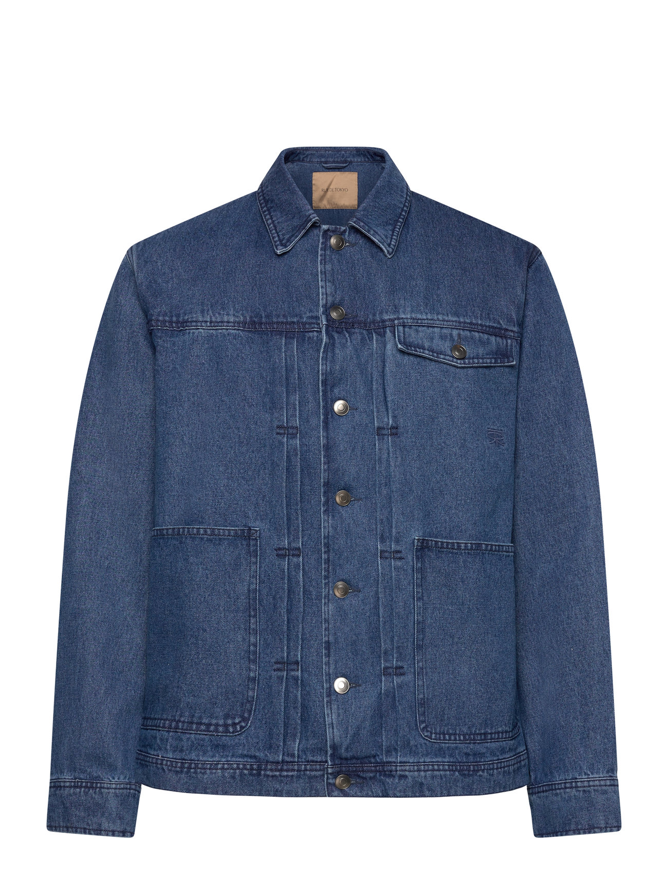 Cade Washed Indigo Denim Dongerijakke Denimjakke Blue Rue De Tokyo
