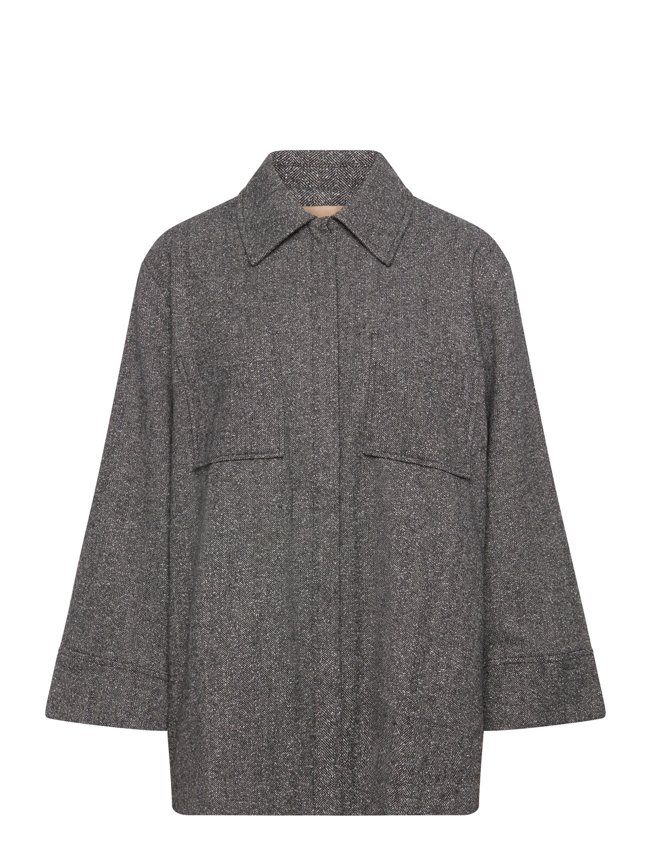 RUE DE TOKYO Cami Herringbone Boucle Grau - XS - Damen