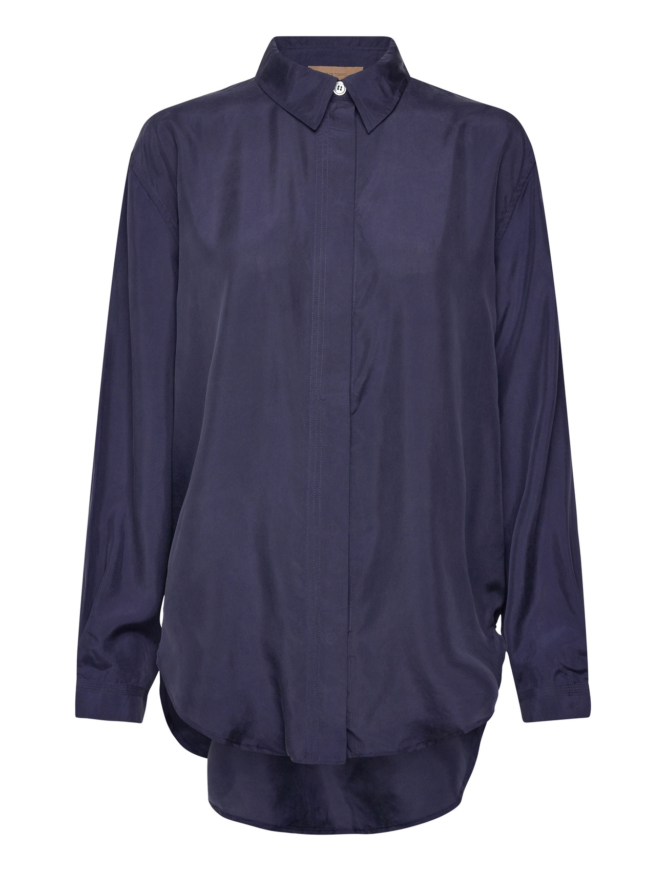 Rue de Tokyo Stella Silk, M, Navy, Bluser > Langærmede, Dame