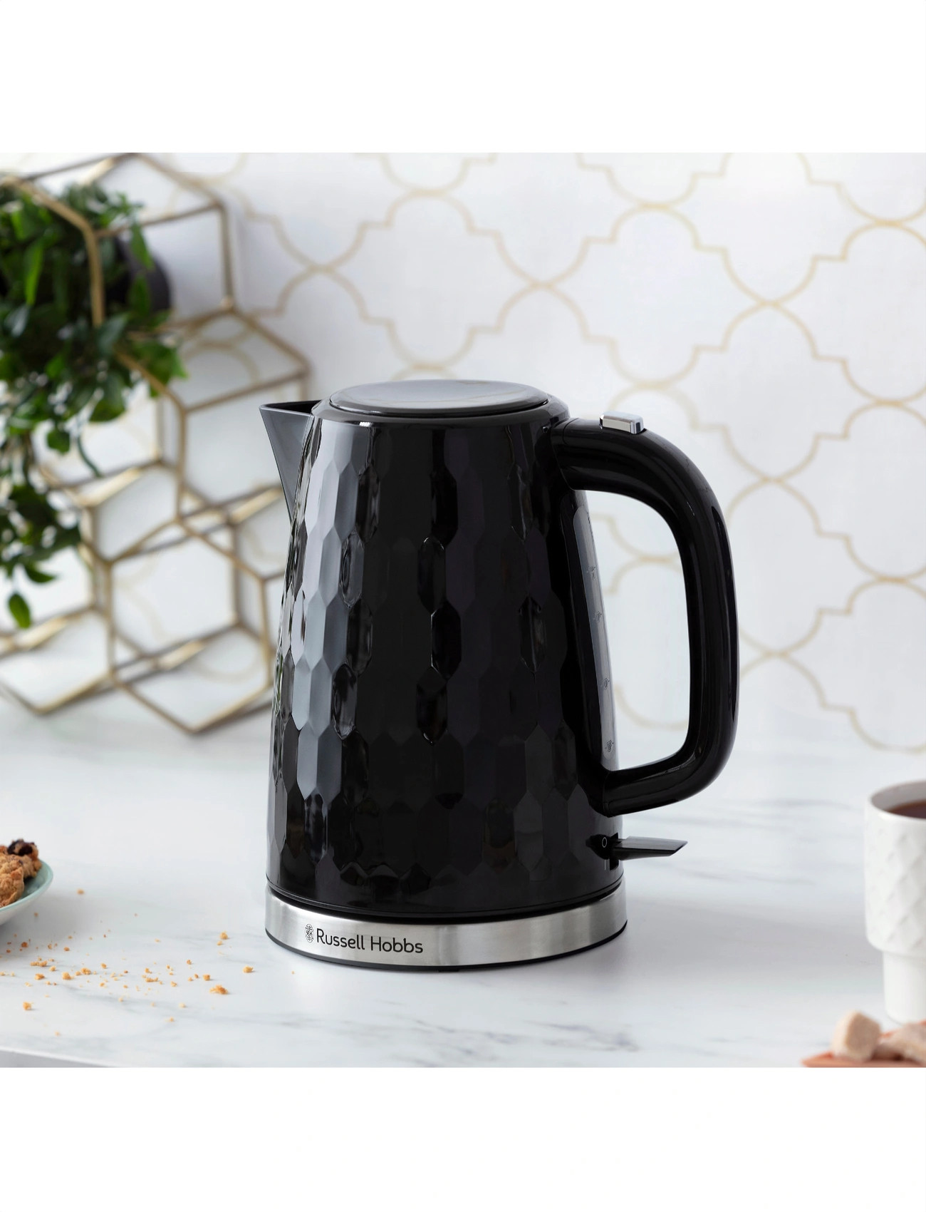 Russell Hobbs Honeycomb Kettle Black, 1.7 L, Black, Køkkenmaskiner > Kedler Og Vandkogere, Unisex