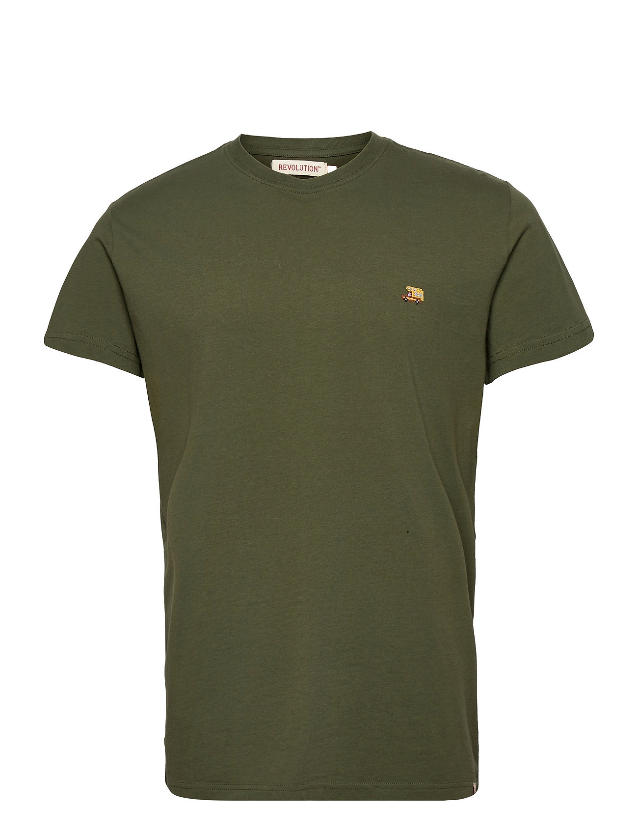 Regular Fit T-Shirt With Cross Stitch Embroidery T-shirts Short-sleeved Vihreä Revolution