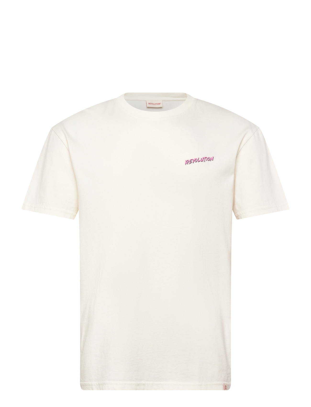 Revolution Printed T-Shirt, L, White, T-Shirts > Kortærmede, Herre