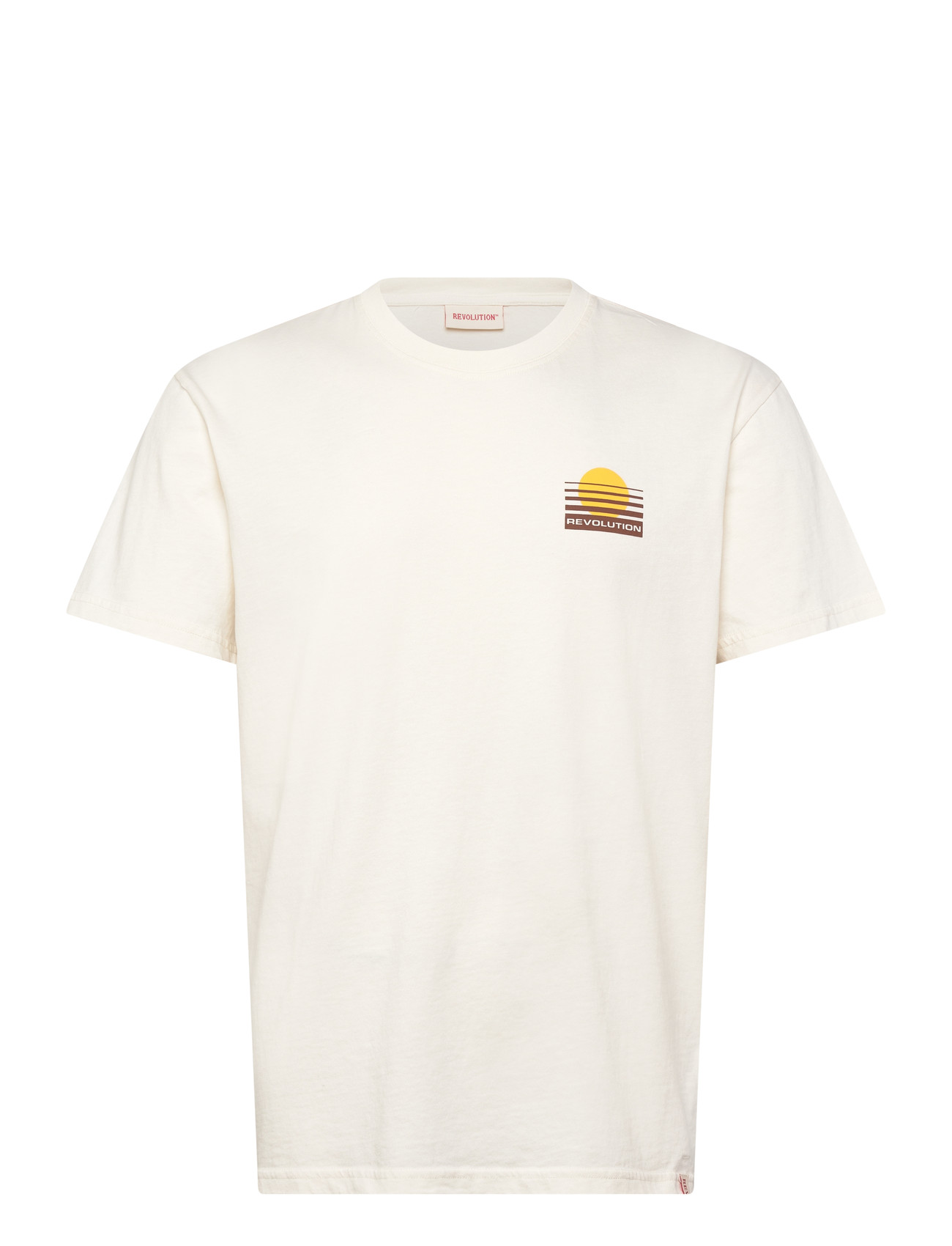 Revolution Printed T-Shirt, S, Cream, T-Shirts > Kortærmede, Herre