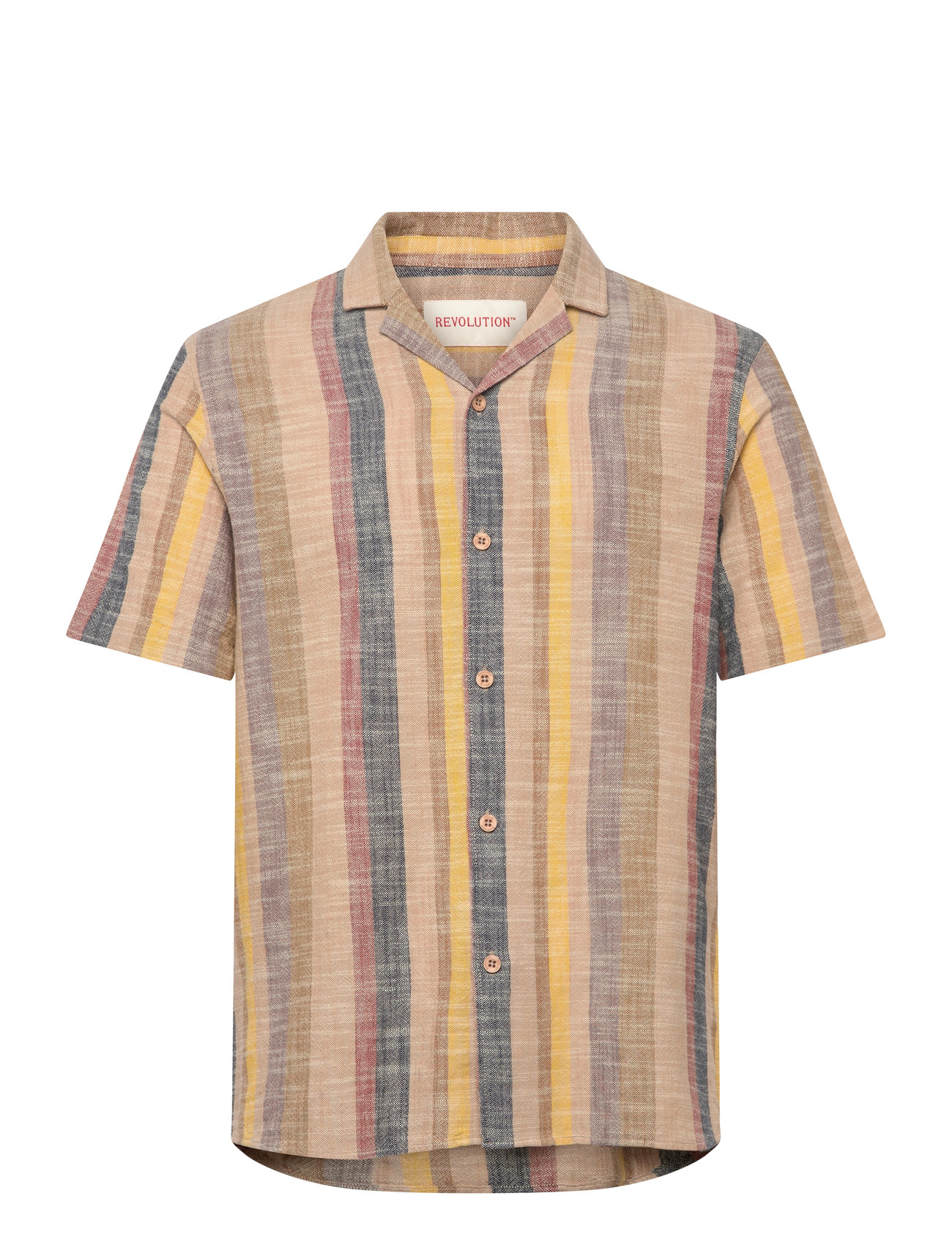Revolution Short-Sleeved Cuban Shirt, S, Multi/patterned, Skjorter > Kortærmede, Herre