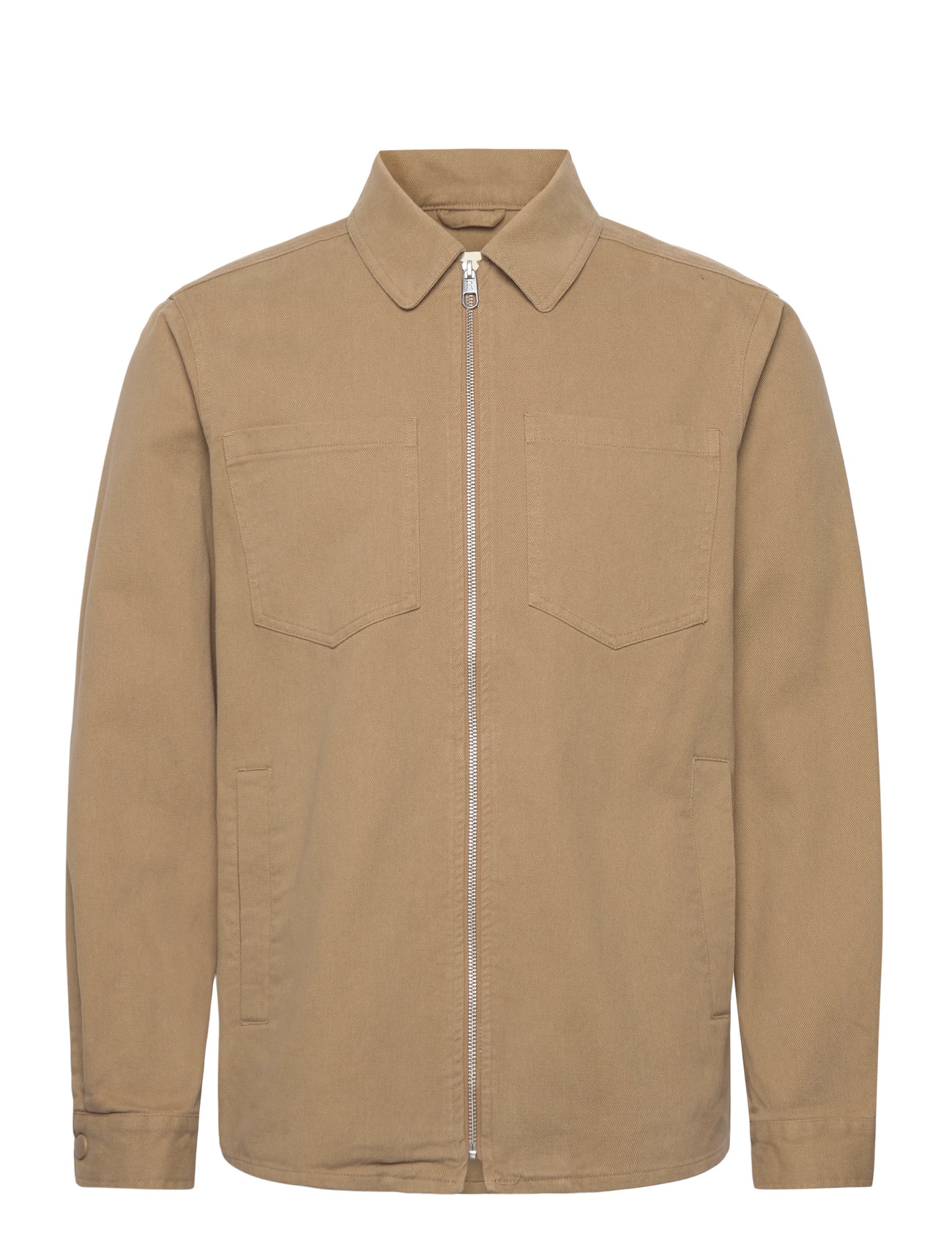 Revolution Overshirt W. Zipper, L, Beige, Overdele - Overshirts, Herre