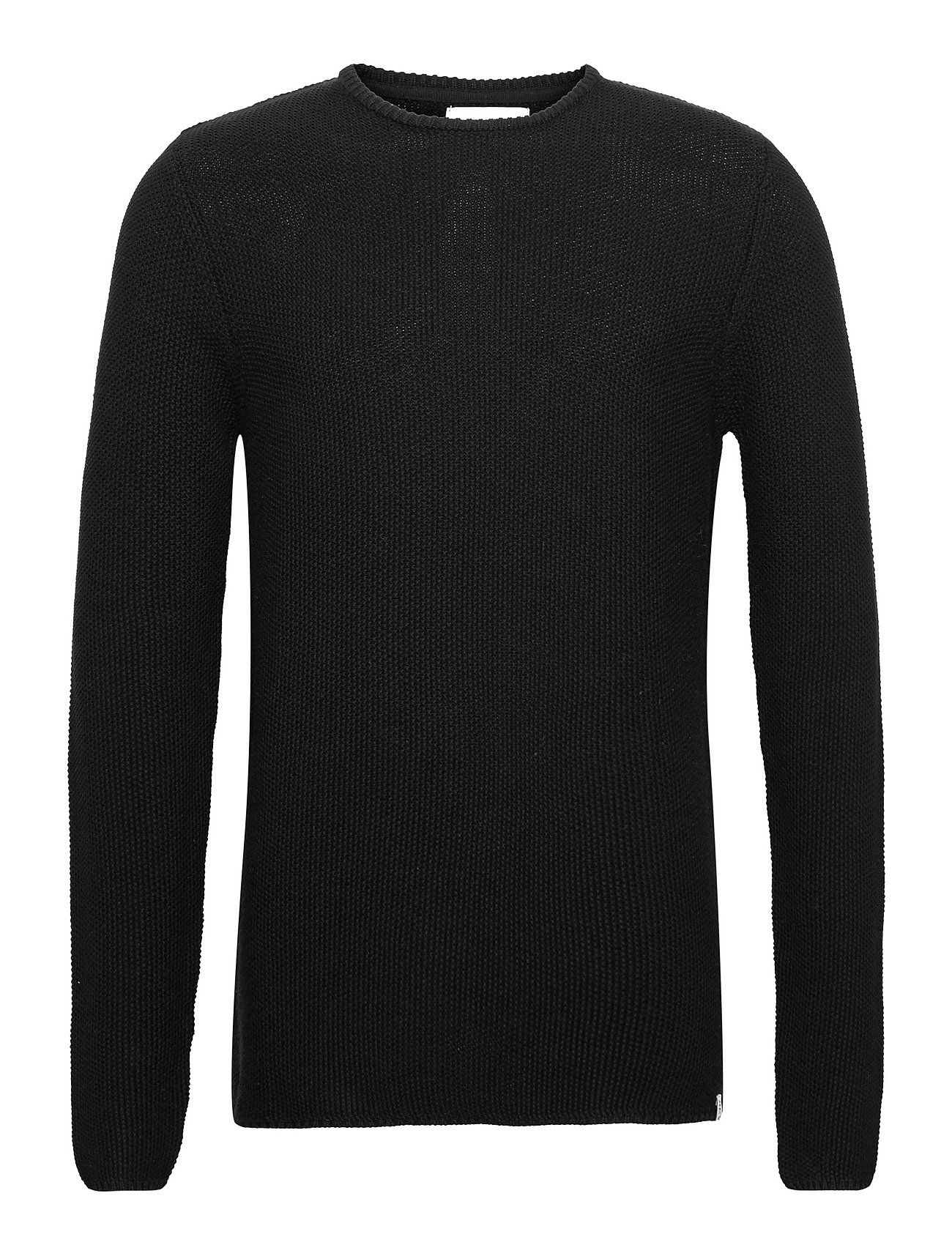 Sweater In Pearl Knit Structure Neulepaita Pyöreä Kaula-aukko Musta Revolution