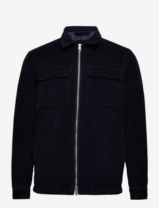 Lined overshirt with zipper - spring jackets - navy